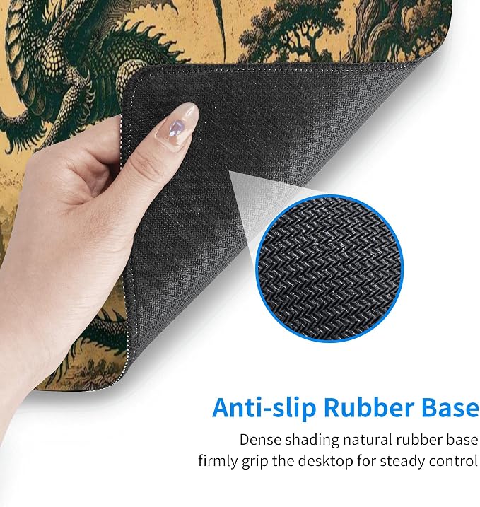 Dragon Mouse Pad XL Large Mousepad Non Slip Rubber Base Desk Mat for Laptop Computer Gaming 31.5" X 12"