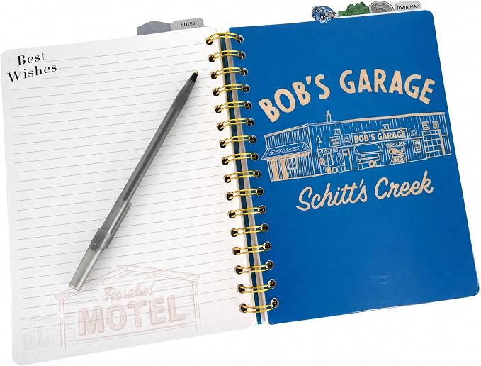 Schitt’s Creek Tab Journal Notebook - Rose Apothecary, Spiral Bound, 144 Lined Pages, 8 x 7 inches | 8 x 7 Spiral Notebook with 6 Tab Dividers, Vinyl Cover, for Notes, Journaling, Work & School, Schitt's Creek Merchandise