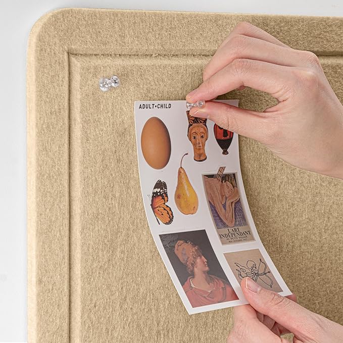 Felt Bulletin Board 36x24 inches, Decorative Pin Board for Home & Office | Cork Board Alternative for Wall with Push Pins, Display Mood Board for Photos, Notes & Reminders