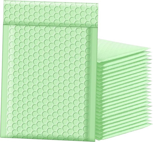 Famagic Bubble Mailers 6x10 Inch 50pc Mint Green Shipping Bags, Chic Packaging Bags For Small Business, Colored Padded Mailing Envelopes, Opaque Matte Self Seal Bubble Poly Mailers Bulk #0