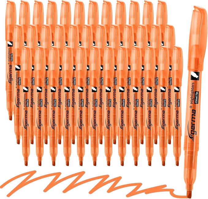 Cgerma Orange Highlighters, 36 Pack, Chisel Tip Highlighter Pack, Quickly Drying, Perfect for Students Kids Adults, Office, School, Classroom Supplies