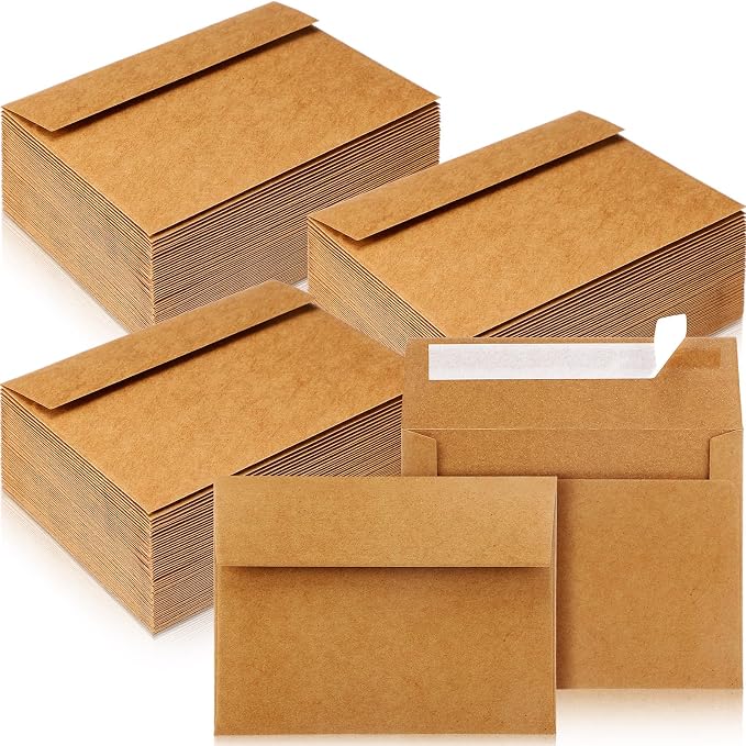 Fainne 800 Pack Kraft Envelopes for Invitation, 120 GSM,A2, 4.375 X 5.75 in | Brown Envelopes for Invitation, 120 GSM Gift Card for Office, Wedding, Gift, Party, Baby Shower, Mailings