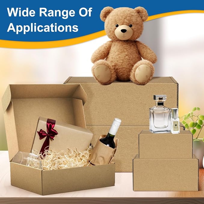 Famagic 12 Pack 6x4x3 Inch Small Shipping Boxes - Brown Corrugated Cardboard Mailer Packing Boxes for Small Business Mailing Boxes for Packaging, Bulk