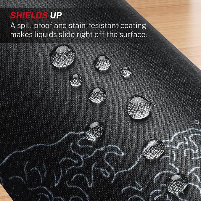 MROCO 3-Pack Mouse Pads, 30% Larger Surface, 8.5 x 11 in, Kanagawa Wave | Anti-Fray Stitched Edges, Non-Slip Rubber Base, 3-Pack Value Set, Stylish Pattern Design, Office & Home Use