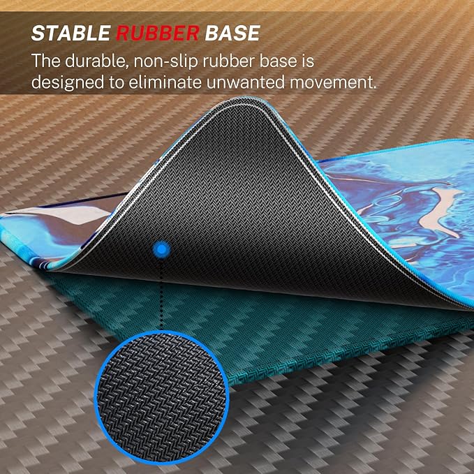 MROCO Mouse Pad [30% Larger] with Anti-Fray Stitched Edges, Premium-Textured Waterproof Surface, Non-Slip Rubber Base, Computer & Gaming Mouse Mat for Laptop, Office & Home, 8.5 x 11 in, Blue Waves