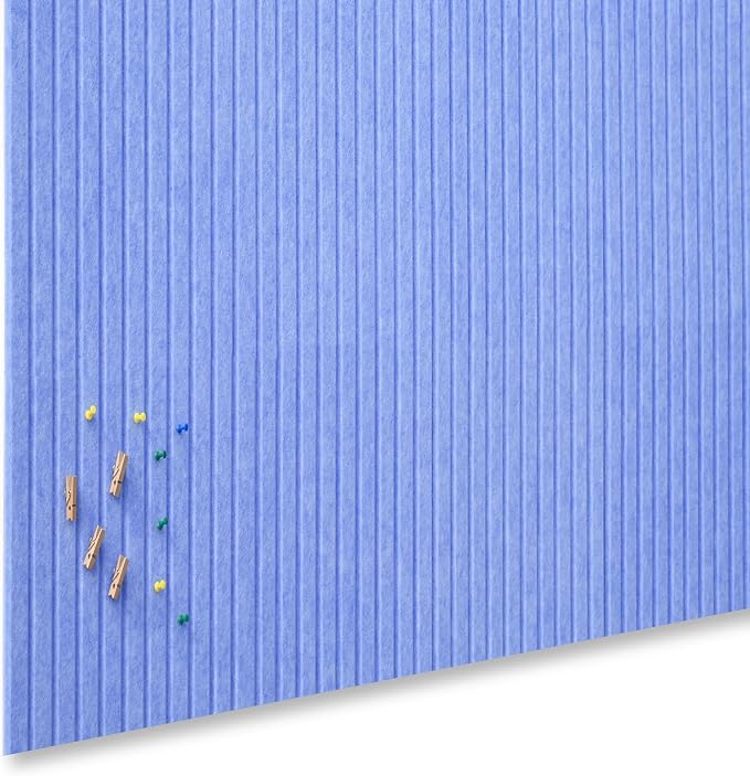 YOUDEFUL 47" x 35" Large Felt Bulletin Board, Blue | 12 Pcs Self-Adhesive Cork Board Alternative, Pin Boards for Wall Decor, Home, Office, Classroom,Dorm