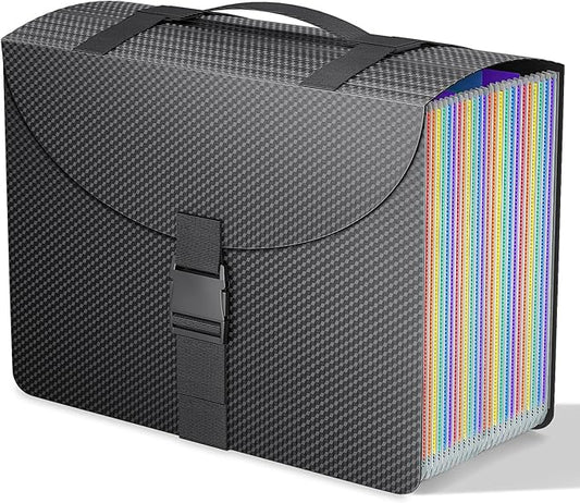 File Organizers with Handle,Portable Expanding File Folder,25 Pockets Accordion File Organizer for Receipt,Bill, A4/Letter Size Paper,Documents,a-z Tabs Include in Filing Folders Diamond