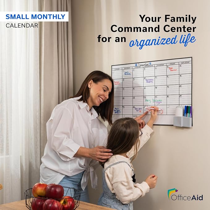 Small Dry Erase Calendar for Wall 17x26, Month Blank Kids Family Reusable Office, Classroom Schedule Monthly Planner Erasable Write, Rolled Whiteboard White Board, Calendar Dry Undated Erase for Wall