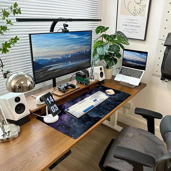 Desk Mat Mouse Pad Gaming Desk Pad XL Large Mouse Mat Office Decor Accessories (Violet A)