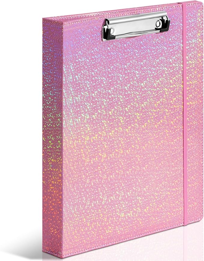 Hardcover 3 Ring Binder 1 Inch Leather Organizer for Letter Size Professional Clipboard with Dividers and Tabs for School and Office Supplies