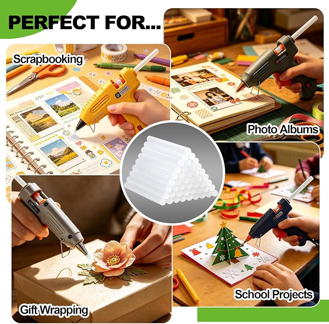 TUXIYA 100 Pack Mini Hot Glue Sticks,0.27"×4" Glue Gun Sticks | Clear Mini Glue Sticks for Hot Glue Gun, Quick Bonding for Crafting & DIY, Arts and Crafts