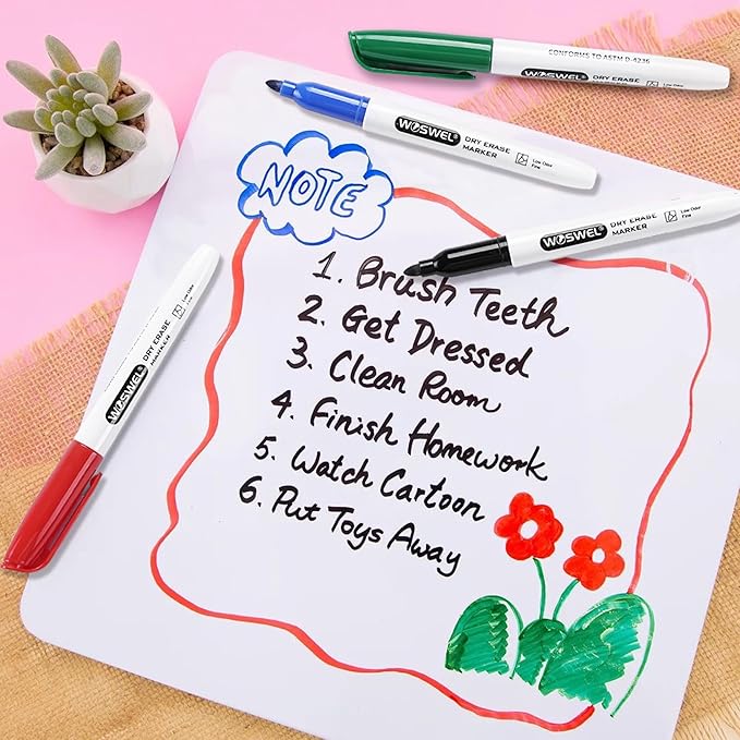 Fine Tip Dry Erase Markers Bulk, 76 Pack 4 Assorted Colors(Black,Blue,Green,Red) Low Odor Whiteboard Erasable Markers for Classroom School Office Home, Non-Toxic Easy Clean