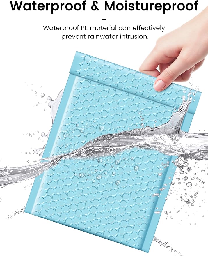GSSUSA Bubble Mailers 6x10 Inches Padded Envelopes 600 Pack Usable Size 6x9" Small Envelope Bags Shipping Bag Bulk Pack Self Seal Package Mail Packing Business Supplies, Light Blue