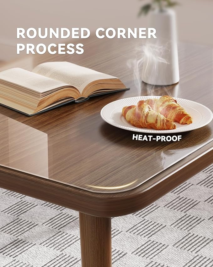 Clear Writing Desk Pad, 16’’x30” Heat Resistant Waterproof PVC Round Edge Durable Desk Protect Mat, Anti-Static Writing Mat Table Protector
