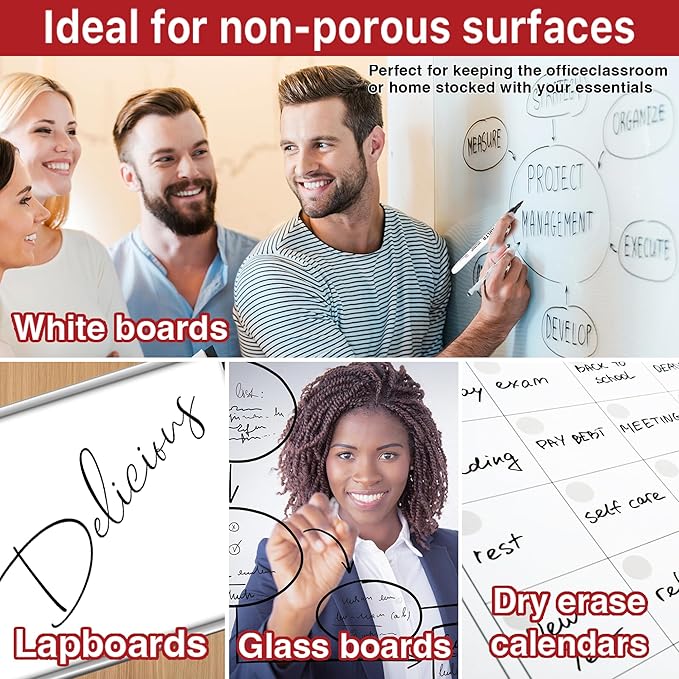 Dry Erase Markers Bulk, 108 Pack Black Whiteboard Markers with Fine Tip, Low Odor Dry Erase Markers for Office Home