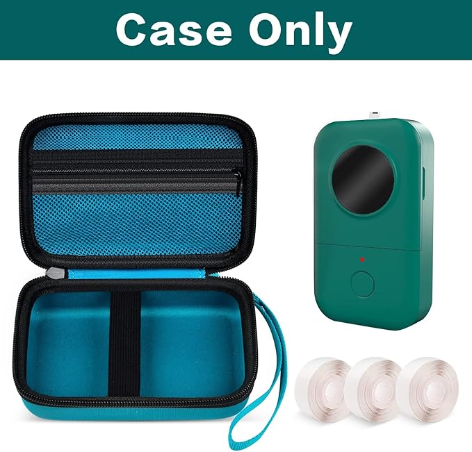 PAIYULE Hard Carrying Case for Phomemo D30 D35 Label Maker, Label Printer Case for Nelko P21, for NIIMBOT D110 D11, for Marklife P11 P12, for SUPVAN E10, Protective EVA Storage Bag with Mesh Pocket