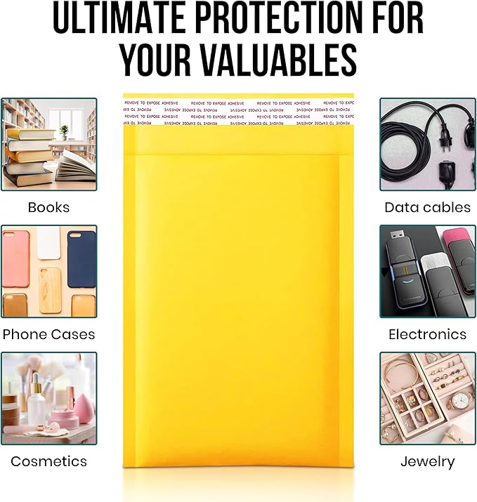 Levex - #7 14.25" x 20" [10 Pack) Kraft Bubble Mailers, Padded Envelope Mailers, Packing Envelope & Mailing Bags for Shipping