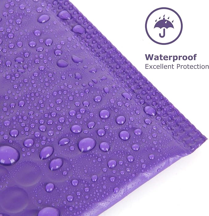Bubble Mailers 10x13 inch Mailing Envelopes Bubble Padded Waterproof Self Seal Padded Envelopes with Strong Self-Adhering Pack of 25 (Purple)
