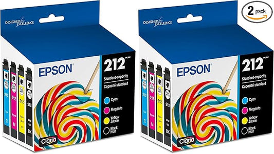 Epson 212 Claria Ink Standard Capacity Black & Color Cartridge Combo Pack (T212120-BCS) Works with Workforce WF-2830,2850 and Expression XP-4100,4105,(Pack of 2)