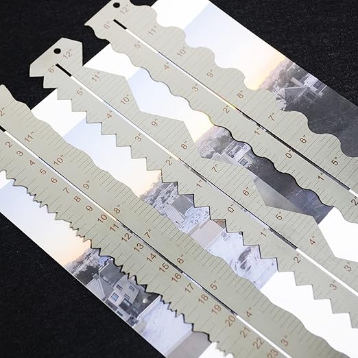Stainless Steel Metal Paper Tearing Ruler for Cutting Paper to Irregular Edges 12'' Measuring Tool for School Office Architect and Drawing