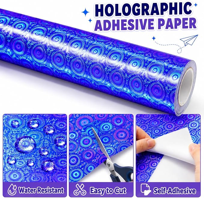 Royal Blue Iridescent Bulletin Board Paper Roll,17" x20 Ft Bulletin Board Background Paper Roll,Fade Resistant Wrinkle Resistant Poster DIY Crafts Paper Glitter Wallpaper Classroom Office Home Dec