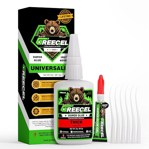 Liquid Thick Super Glue 2 Oz + 3g Gel Glue for Large Gaps, Clear CA | Strong Instant Cyanoacrylate Adhesive for Woodworking Large Gap, Rubber, Metal, Glass, Crafts & Repair, Uneven Surfaces