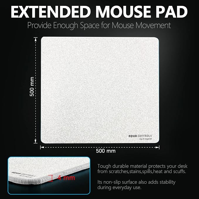 X-Raypad Aqua Control 2 Gaming Mouse Pad, Ultra-High Precision Mouse Pad with Perfect Speed and Control Capability, Consistent X and Y Glide, Designed for Fps Players with Low DPI Requirements