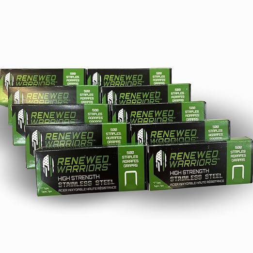 T50 Stainless Steel Staples Marine; T/50 Type (1/4" in Leg; 3/8" Crown) T-50 Staples - (10) 500 Packs or 5000