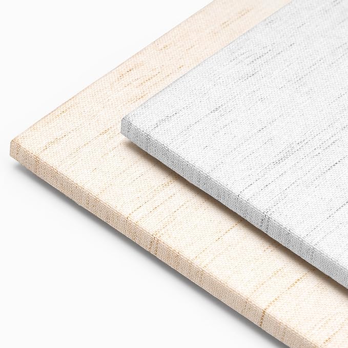 Bulletin Board 36 x 24 inches, 3' x 2' Linen Board for Wall, Decorative Fabric Pin Board with Safe Removable Adhesive Tapes for Home and Office, Includes 20 Push Pins-Light Yellow Stripes