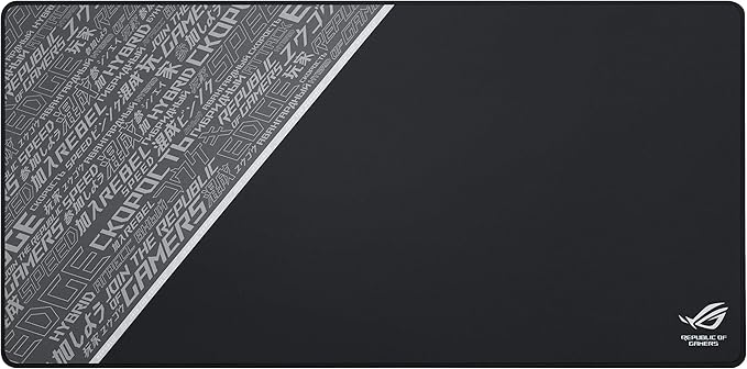 ASUS ROG Sheath BLK Gaming Mouse Pad – 35.4” x 17.3", Extra-Large Surface, Ultra-Smooth for Precise Mouse Control, Anti-Fray Stitched Edges, Non-Slip Base - Black/Gray