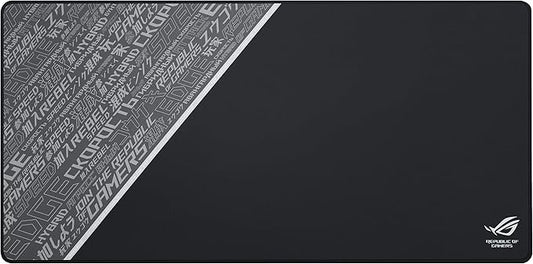 ASUS ROG Sheath BLK Gaming Mouse Pad – 35.4” x 17.3", Extra-Large Surface, Ultra-Smooth for Precise Mouse Control, Anti-Fray Stitched Edges, Non-Slip Base - Black/Gray