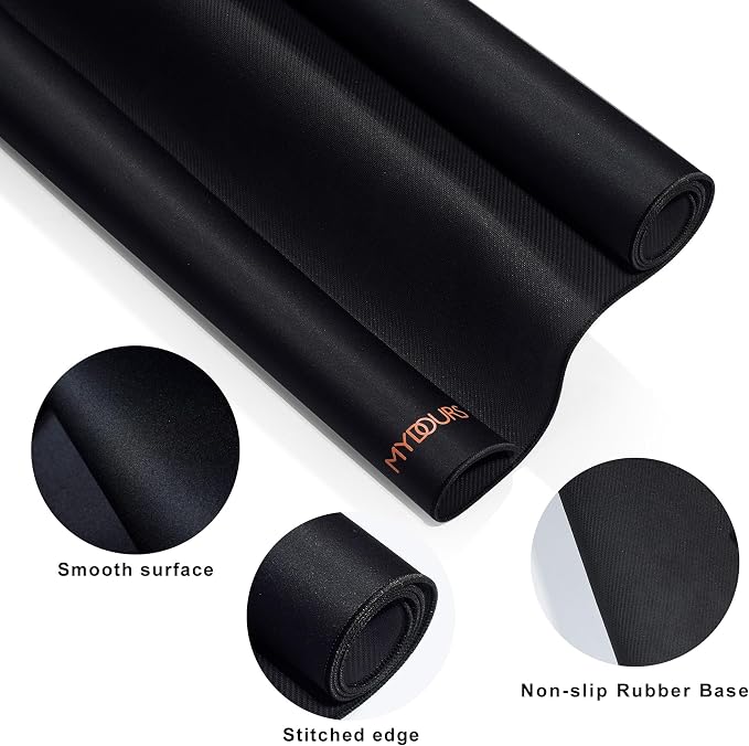 Mydours 48" x 24" Extended Gaming Mouse Pad, XXL Large Desk Mat (Black) | Superior Micro-Weave Surface, Water Resist Keyboard Mousepad with Non-Slip Rubber Base, Laptop Desk Pad for Office Home