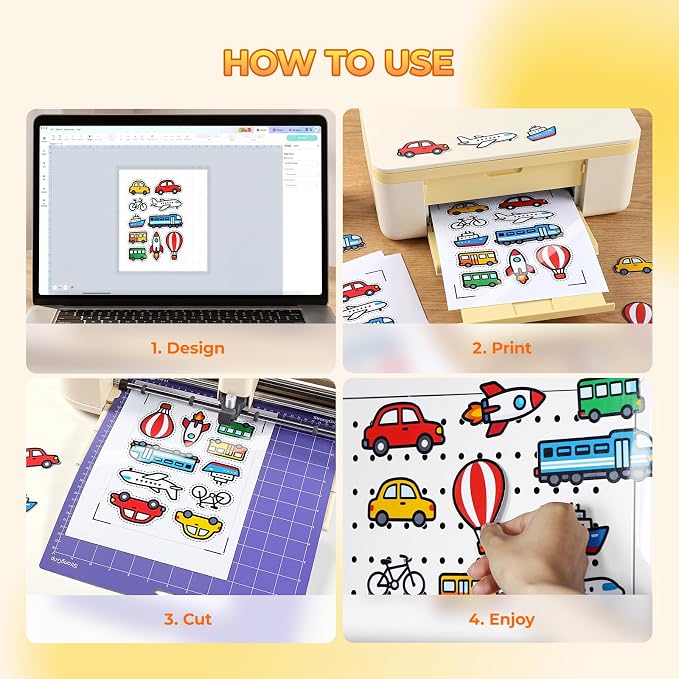 HTVRONT Printable Magnetic Sheets 8.5 x 11, Glossy 8Pcs for Inkjet Printers | Back to School Supplies, Flexible Magnetic Paper, Non-Adhesive Backing, for Photo Wall, Refrigerator, Classroom &Office Decor