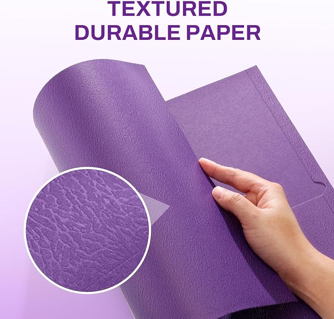 SUNEE Folders with Pockets(25 Pack, Purple), 2 Pocket Folders Fit Letter Size Paper, Paper File Folder for School Office Home Business