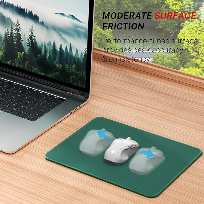 MROCO Mouse Pad [30% Larger] with Anti-Fray Stitched Edges, Premium-Textured Waterproof Surface, Non-Slip Rubber Base, Computer & Gaming Mouse Mat for Laptop, Office & Home, 8.5 x 11 in, Forest Green