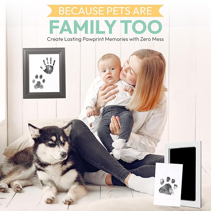 Clean Touch Ink Pad for Baby Handprints and Footprints – Inkless Infant Hand & Foot Stamp – Safe for Babies, Doesn’t Touch Skin – Perfect Family Memory or Gift – Black Standard Size [4 Pack]
