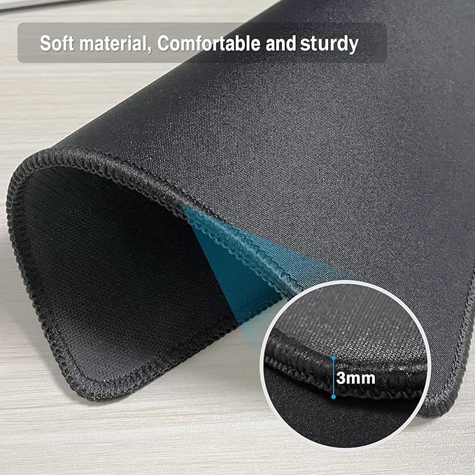 Zhithink 17 Pcs Computer Mouse Pad, Non-Slip Rubber Base and Textured Stitched Edge Mousepads,Mouse Pad Pack for Office and Home,10.2x8.2 Inches,3 mm Thickness
