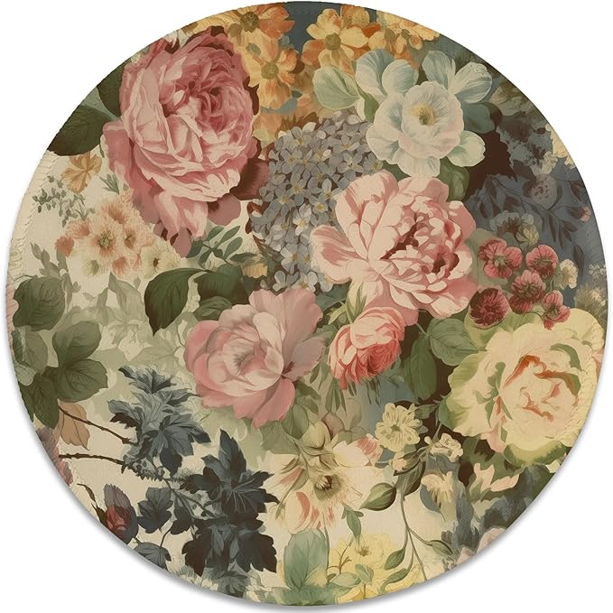 Elegant Watercolor Floral Mouse Pad - Blossom Your Desk with Nature's Art, Stitched Edges Non-Slip Rubber Base Mouse Pads for Computers Laptop