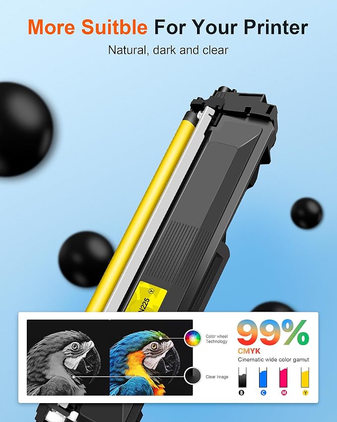 E-Z Ink Pro Compatible Brother TN221 TN225 Toner Cartridges for TN221 TN225 | to Use with HL-3170CDW MFC-9130CW MFC-9330CDW HL-3180CDW HL-3140CW Printer (2 Black, 1 Cyan, 1 Magenta, 1 Yellow, 5 Pack)
