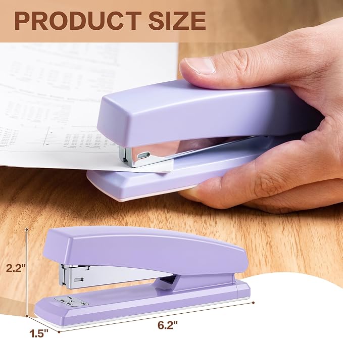 Deli Stapler, 25 Sheet Capacity, 1000 Staples & Staple Remover, Purple