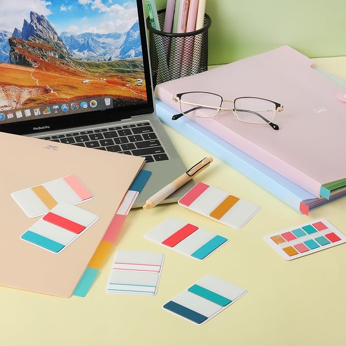 Mr. Pen- Sticky Index Tabs, 500 Pcs, 21 Sets, Colorful | Writable Colored Pages Markers Labels for Reading Notes, Books, Binders, Notebook, Folders and Classify Files