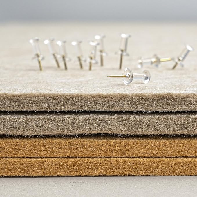 Felt Bulletin Board 48x36 inches, Decorative Pin Board for Home & Office | Cork Board Alternative for Wall with Push Pins, Display Mood Board for Photos, Notes & Reminders
