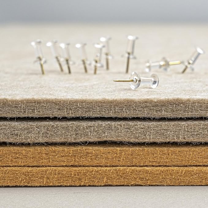 Felt Bulletin Board 36x24 inches, Decorative Pin Board for Home & Office | Cork Board Alternative for Wall with Push Pins, Display Mood Board for Photos, Notes & Reminders