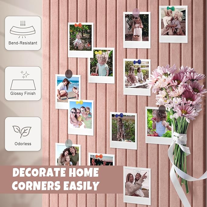 Markdang Large Arched Felt Bulletin Board 35" x 24", 6 Pack Cork Boards Alternative for Walls with 30 Pins, 40 Adhesive Tabs, Pin Board Tiles for Home Office Classroom Decor, Photos Display (Pink)