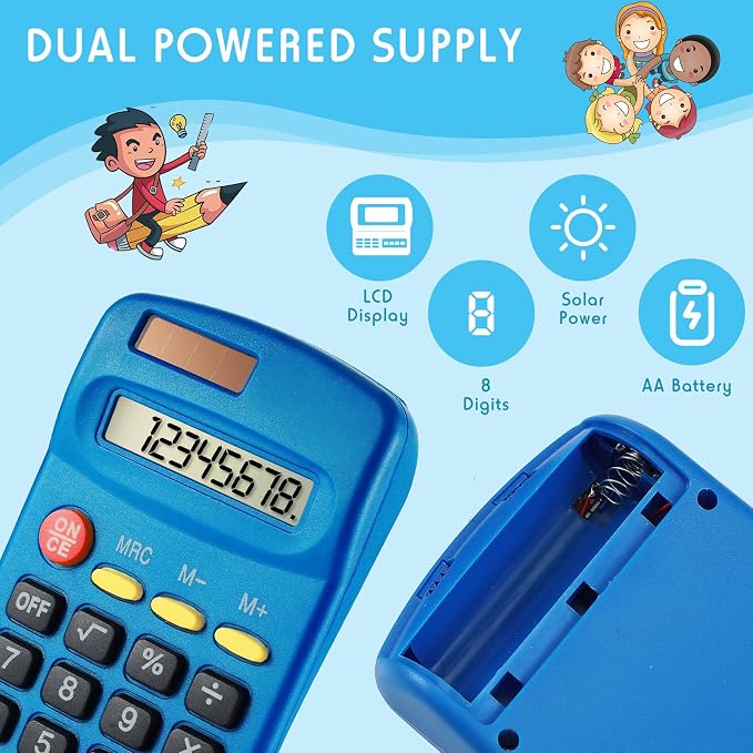 Youyole 20 Pieces Pocket Calculator Bulk Solar for Calculating Basic Mini Dual Power 10 Function Calculator Small for Display Desktop Office, No Battery