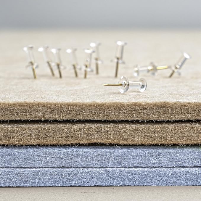 Felt Bulletin Board 24x18 inches, Decorative Pin Board for Home & Office | Cork Board Alternative for Wall with Push Pins, Display Mood Board for Photos, Notes & Reminders
