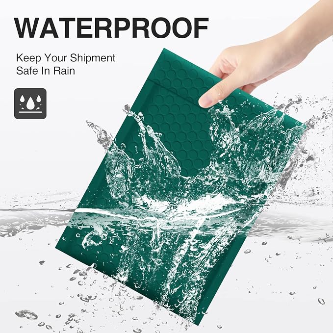 UCGOU Bubble Mailers 10.5x16 Inch Green 25 Pack Poly Padded Envelopes Large #5 Mailing Packages Opaque Packaging Postal Self Seal Adhesive Waterproof Boutique Shipping Bags