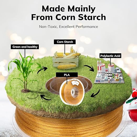 AMOLEN 2kg PLA Pack Glitter Gold & Glitter Silver 3D Printer Filament 1.75mm Shiny Gold Shiny Silver with Sparkles and Glitters Pla 2KG Pack Dimensional Accuracy
