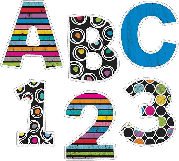 Carson Dellosa 152 Piece 4 Inch Colorful Chalkboard Bulletin Board Letters for Classroom, Uppercase Alphabet Letters, Numbers, Punctuation & Symbols, Cutout Letters for Bulletin Boards