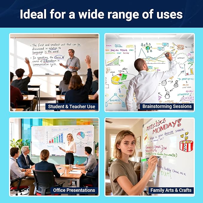 AKARUED 12 Colorful Dry Erase Markers: Dual Tip Dry & Wet Erase Marker With Thick Chisel& Bullet Tip, Double Sided Vibrant Whiteboard Markers for Whiteboard,Glass Board,Home,Office,Classroom Must-Have